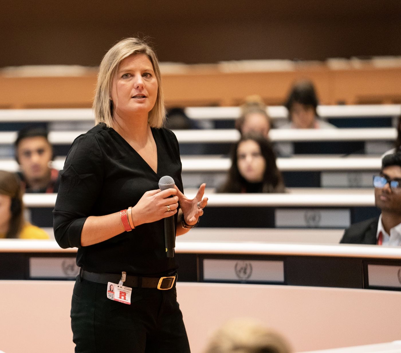 Jen Munro speaking at the United Nations
