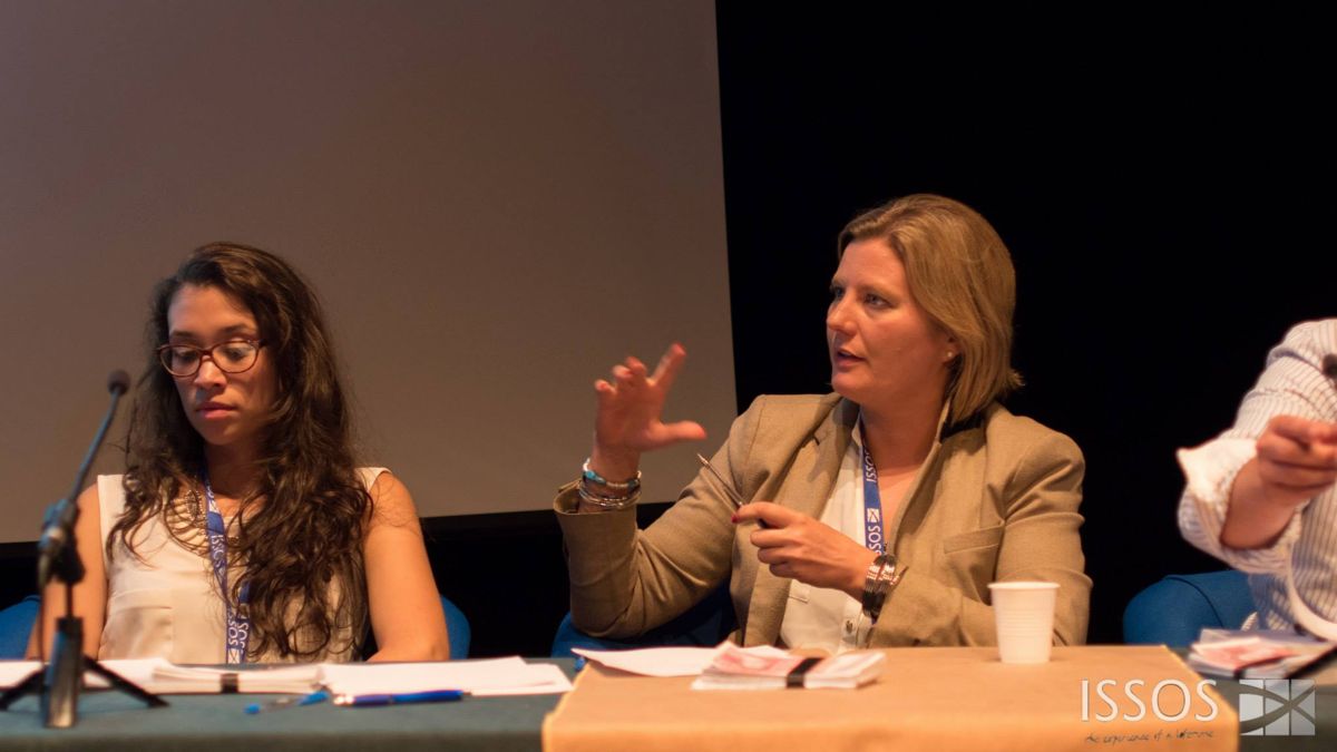 Jen speaking on a panel