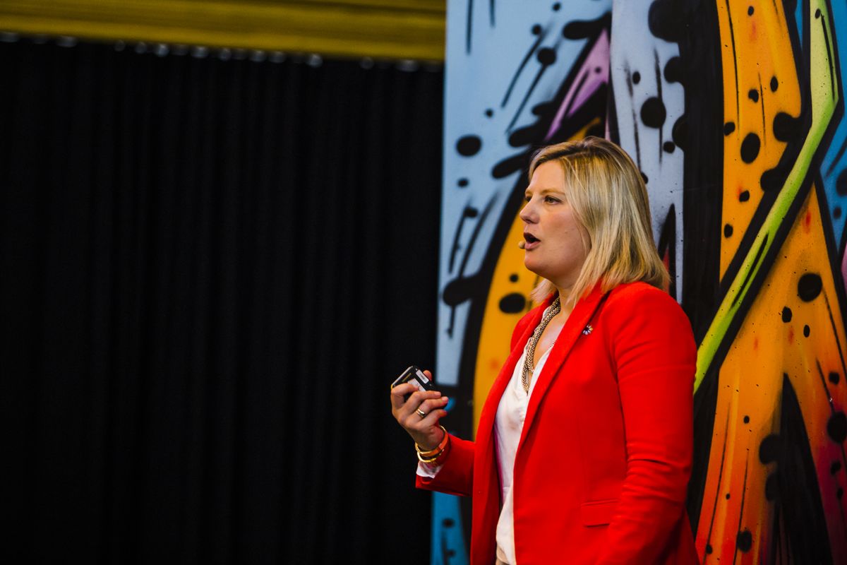 Jen presenting at the Content Marketing Academy National Conference